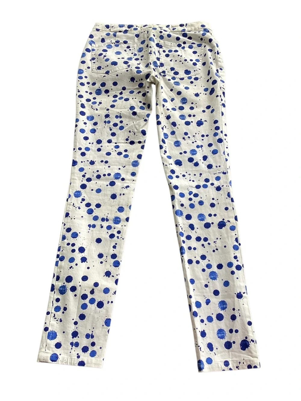 Kate Spade Jeans Spatter Paint White Blue Saturday 4